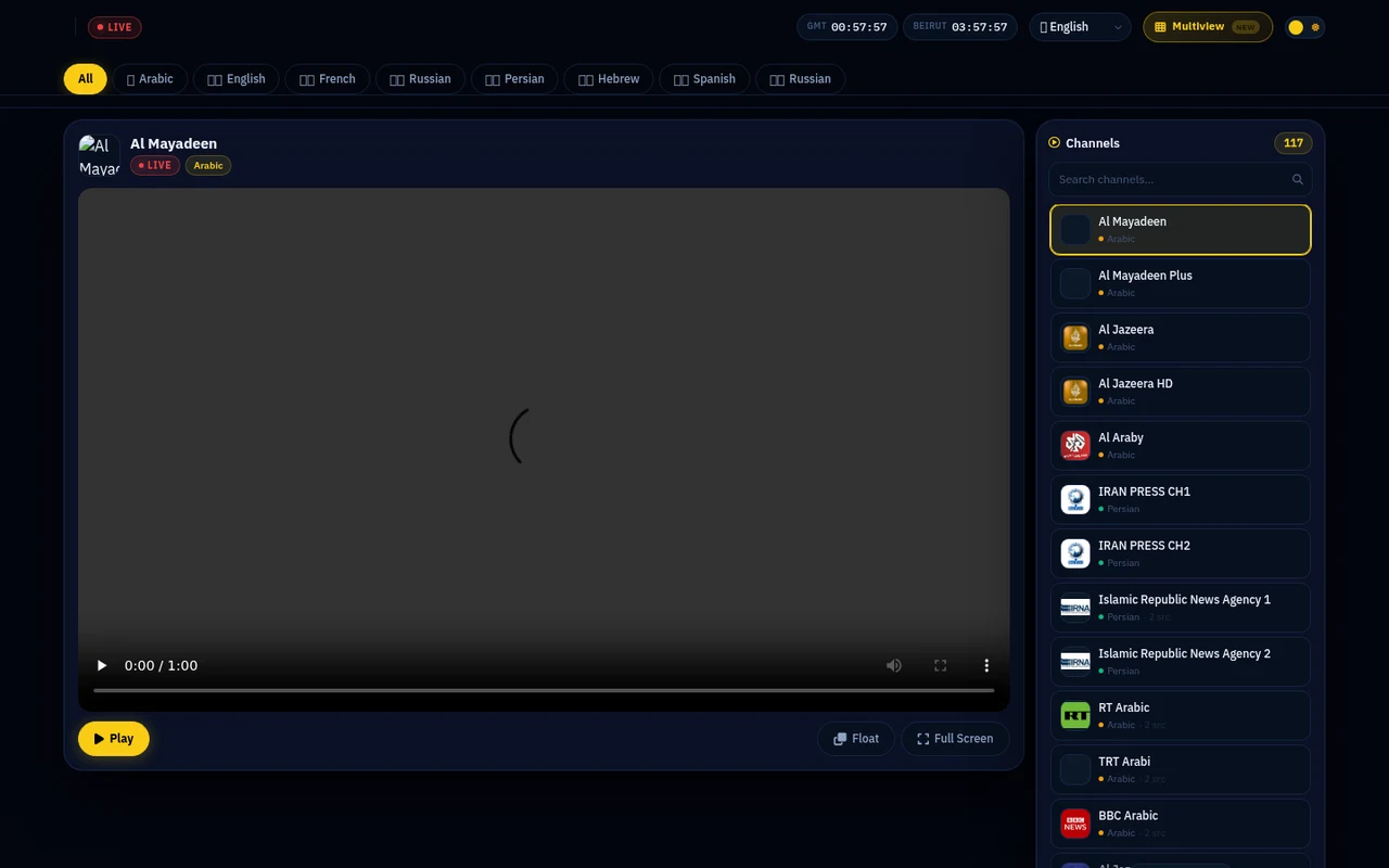 DataVista Live — World News Channels